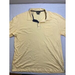 Atlas For Men Pale‎ Yellow Short Sleeve Cotton Polo Shirt Mens Large G2152 50 XL